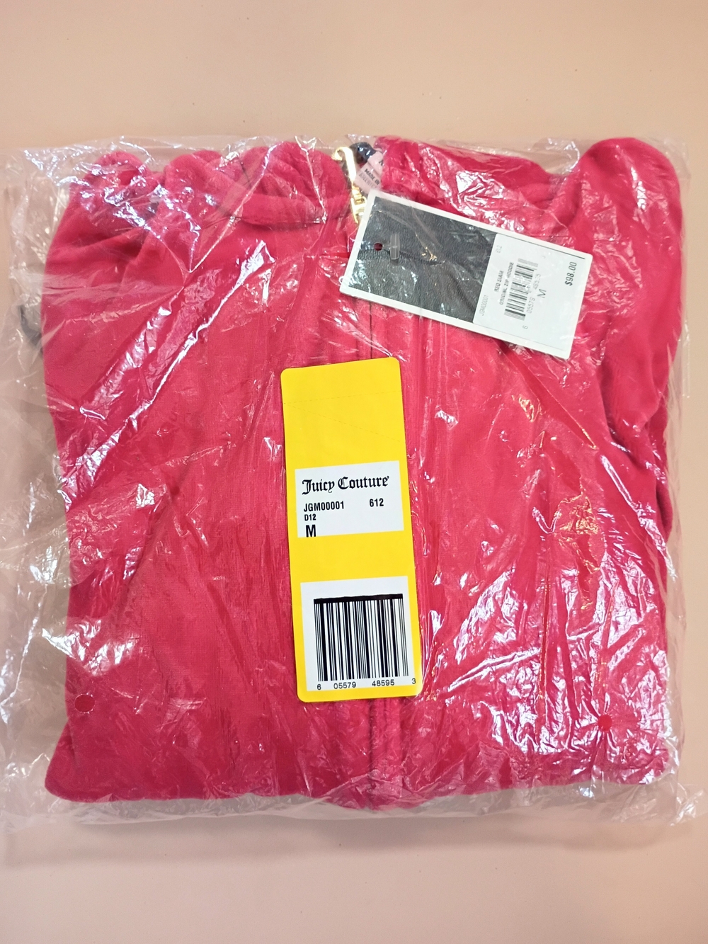 Juicy Couture Red Siam Original Velour Zip Hoodie NWT Size M - Sealed